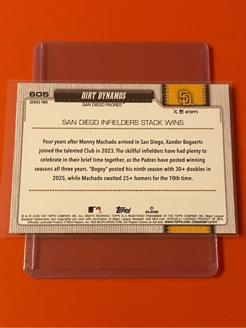 Dirt Dynamos [Machado/Bogaerts] #605 2026 Topps Series 2 Baseball Trading Card